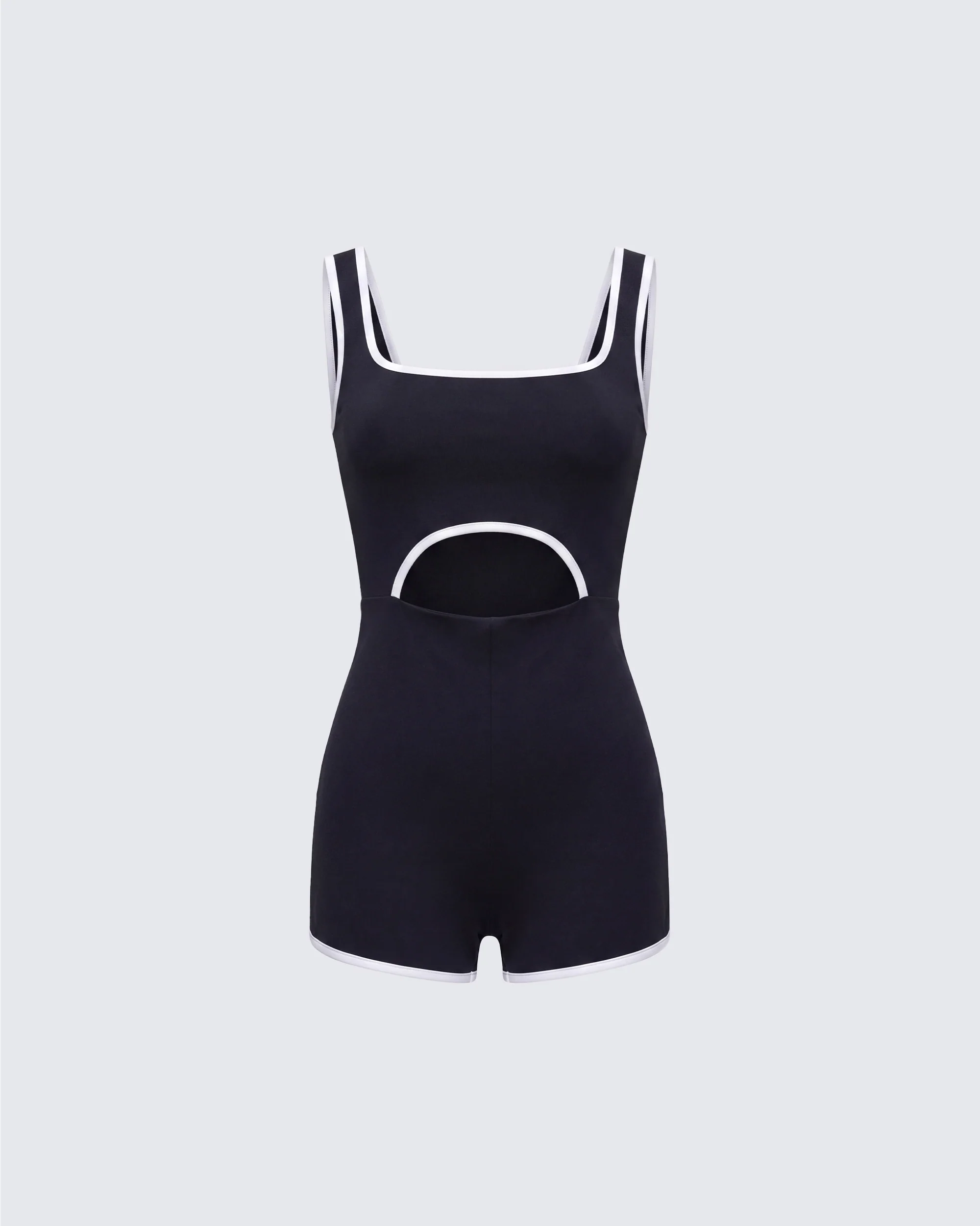 Kaede Black Contrast Binding Onesie