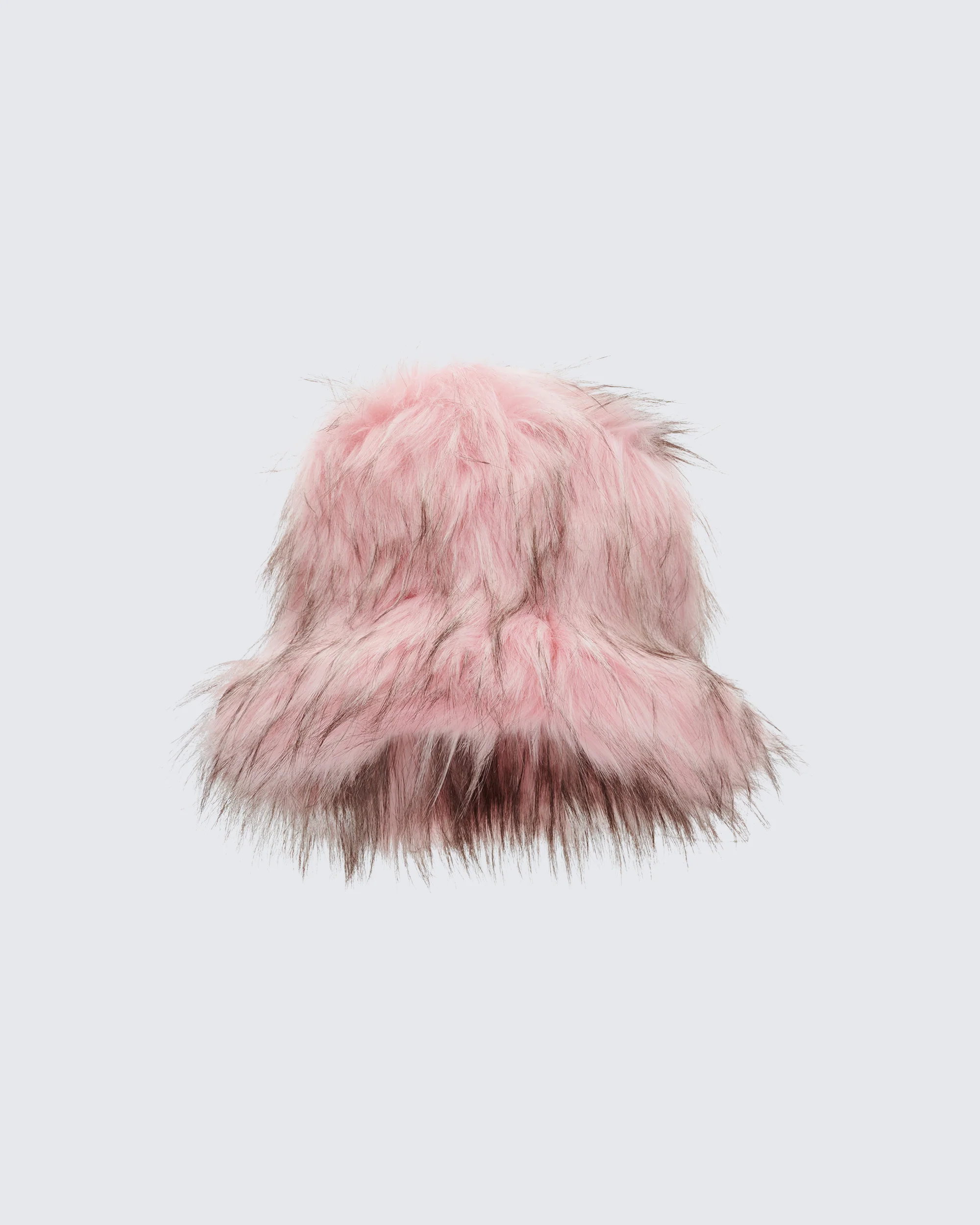 Pamela Pink Faux Fur Oversized Bucket Hat