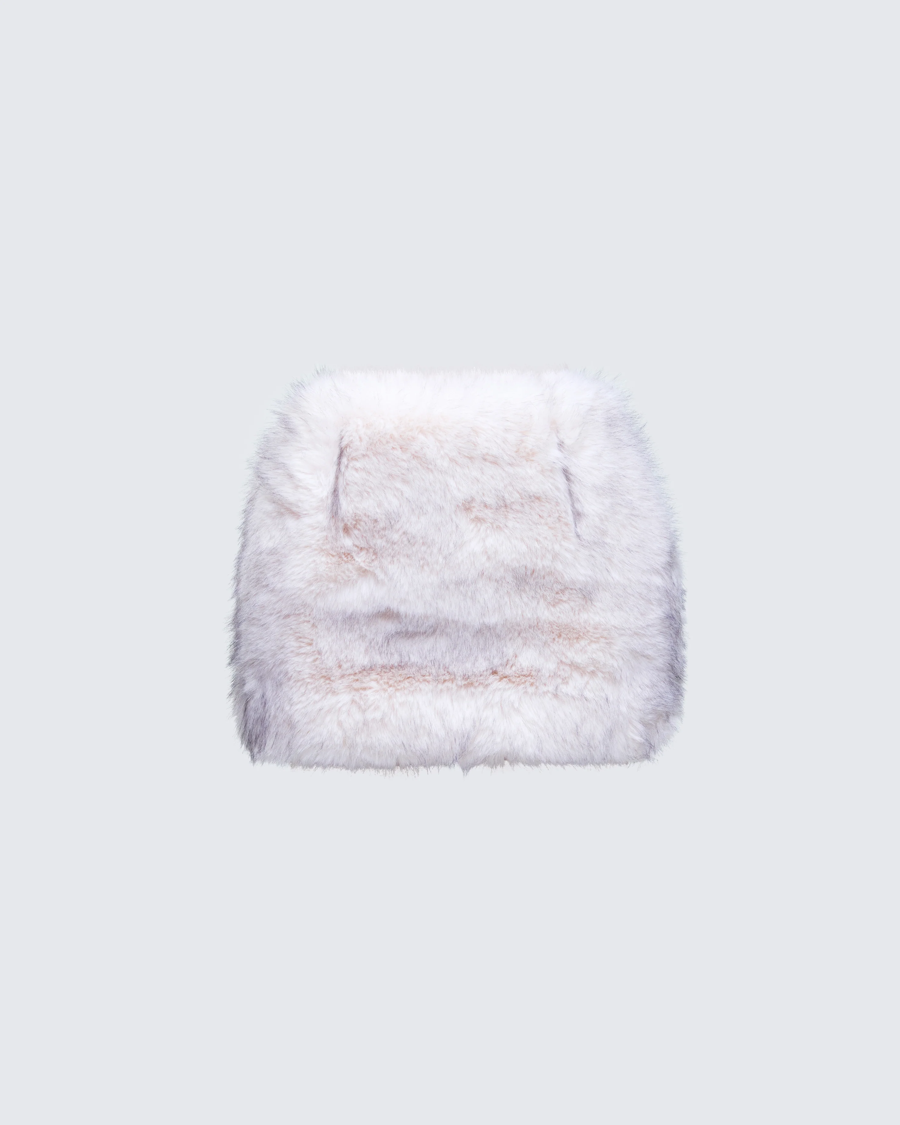 Salina Cream Faux Fur Mini Skirt