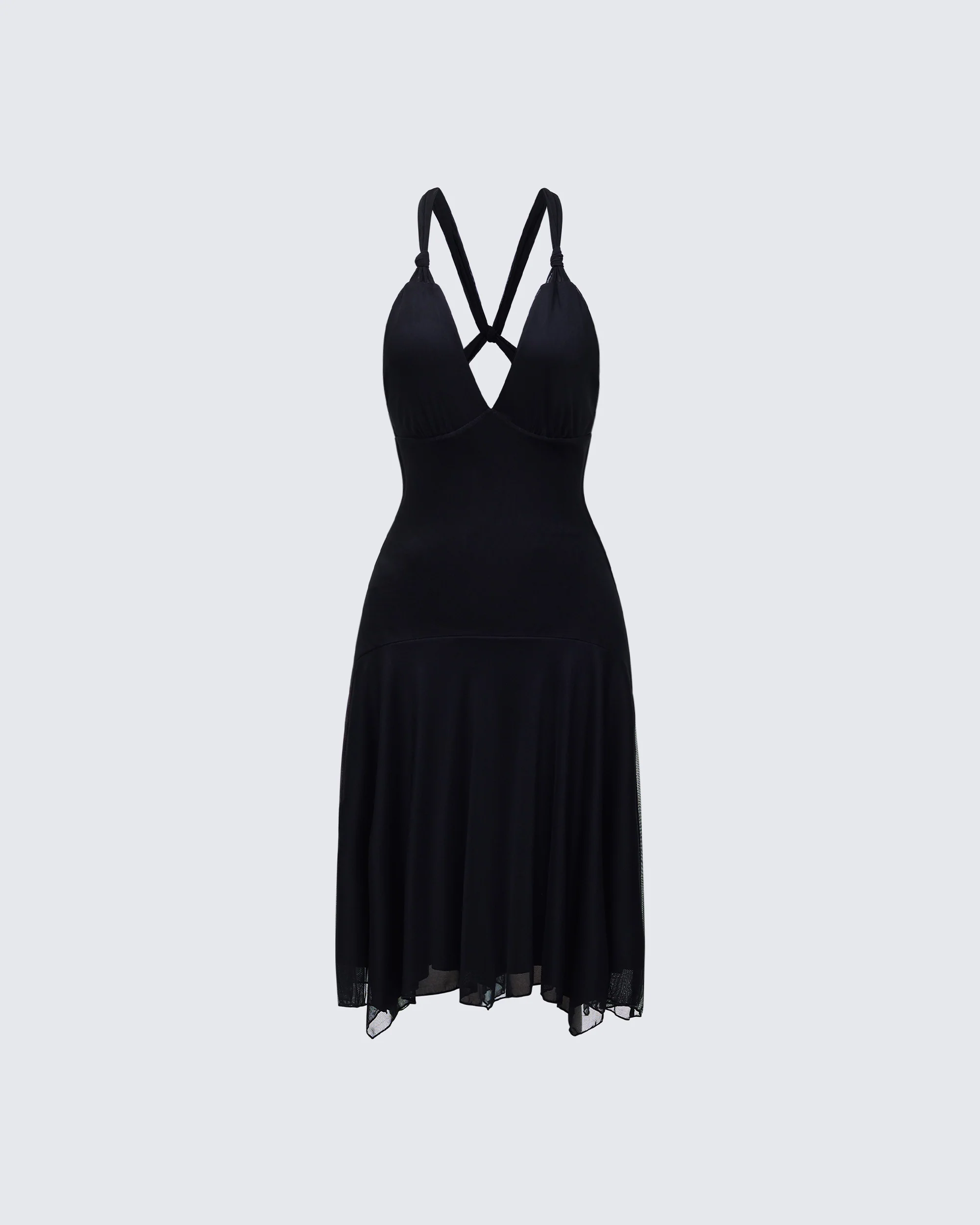 Siris Black Mesh Maxi Dress
